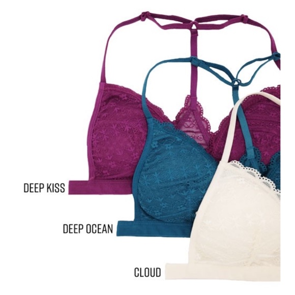 Floral Lace Removable Padding Racerback Bralette - Picture 3 of 6